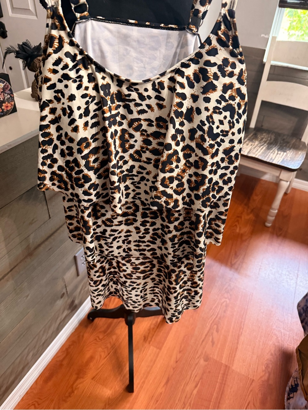 Leopard Print Cami Dress - Beige & Black